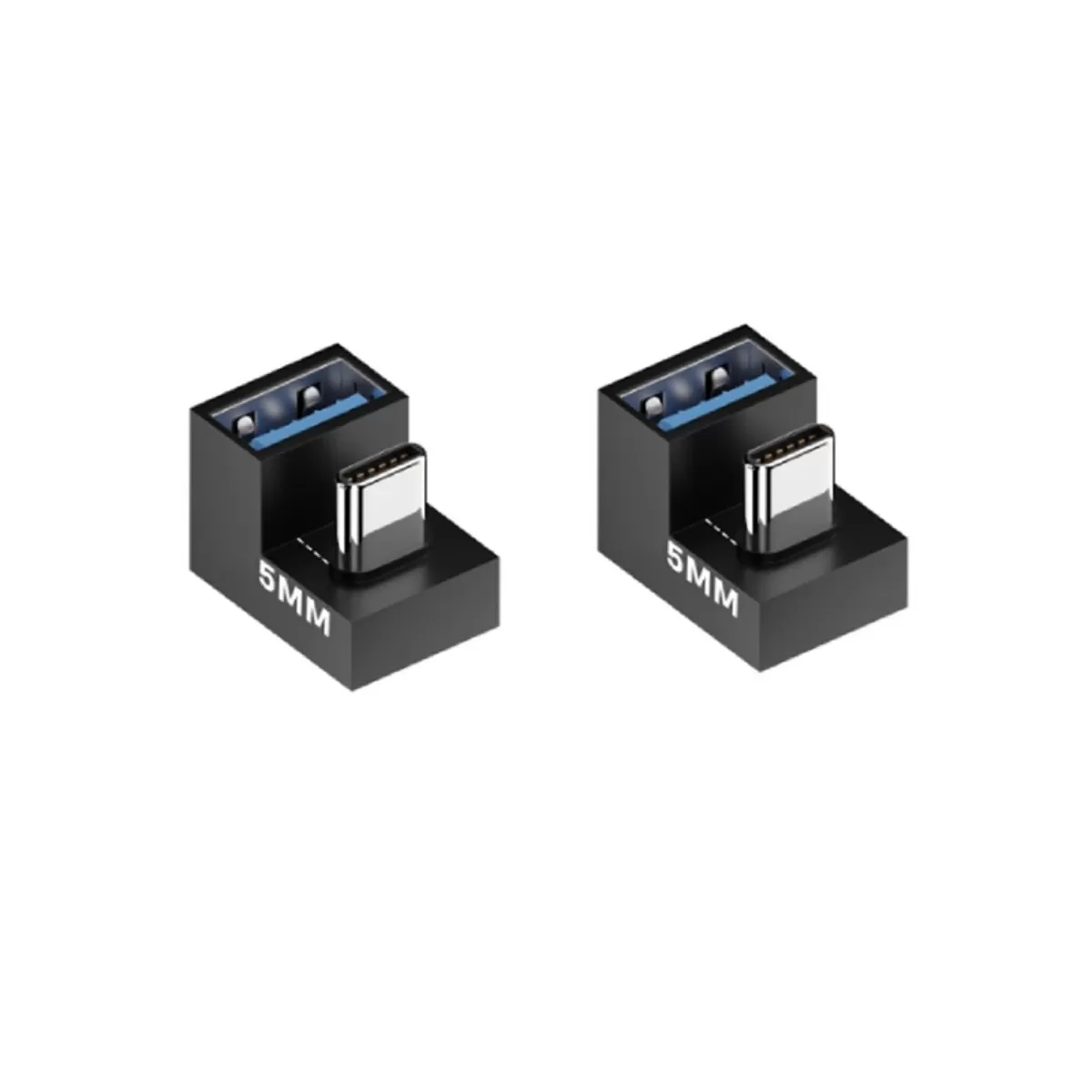 INF 2-pack USB hona till Type-C hane U-formad adapter - Laddning och dataöverföring