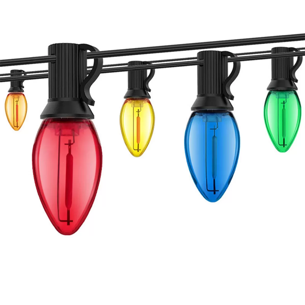 INF 7.6M 23 LED Julbelysning med 2 Extra Glödlampor - E12 Sockel, Flerfärgad, Vattentät