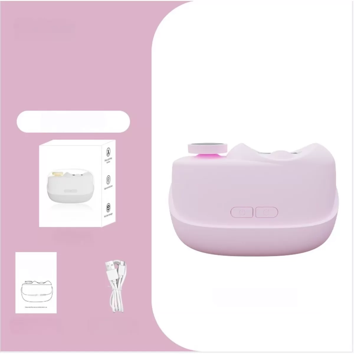 INF Elektrisk nagelklippare: Automatisk nageltrimmer & slipmaskin med LED-ljus Rosa
