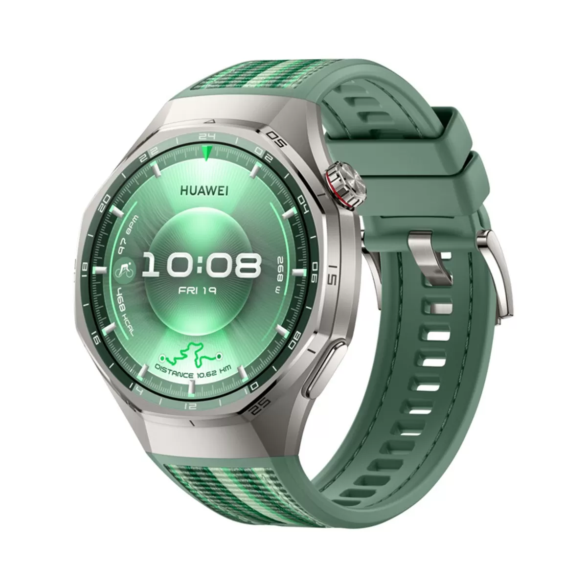 INF Silikonarmband kompatibelt med Huawei GT6 Pro 46mm - Tryckknappsstil Grön