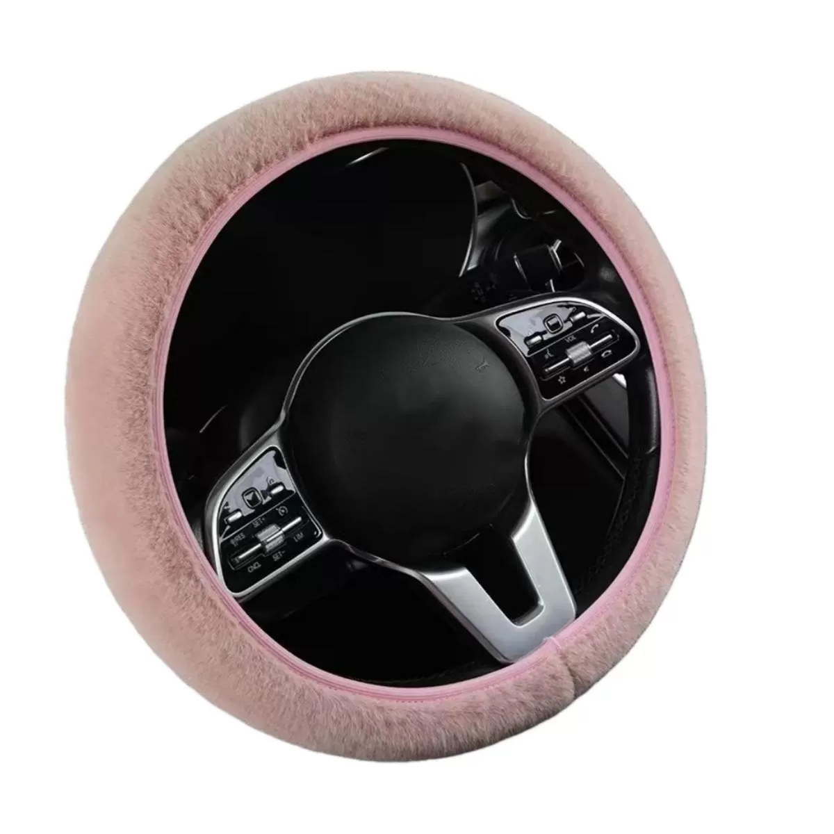 INF Vinter Kort Plysch Ratt Skydd - Varmt, Mjukt och Halkfritt Rosa