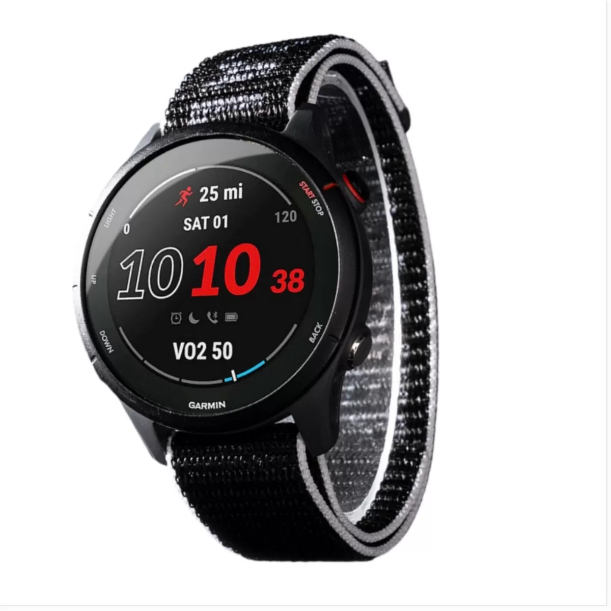 INF Svart och vit nylonklockarmband kompatibelt med GARMIN 255/265/Venu3/965/Fenix 8/7 20mm