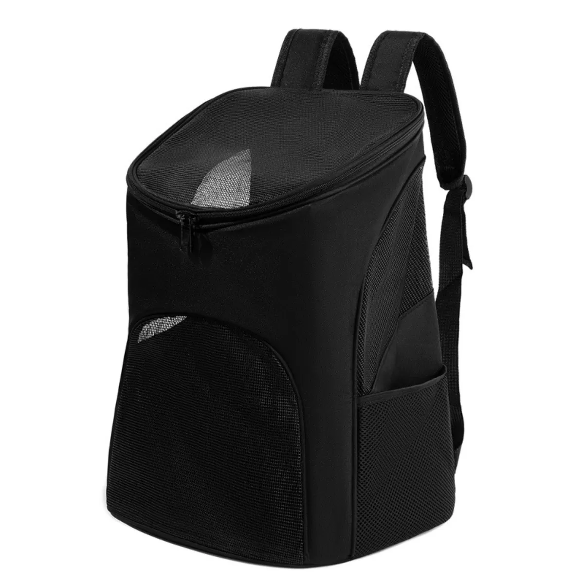 INF Bärbar Ryggsäck för Husdjur: Handsfree, Ventilerande Transportväska för Små Hundar & Katter Svart