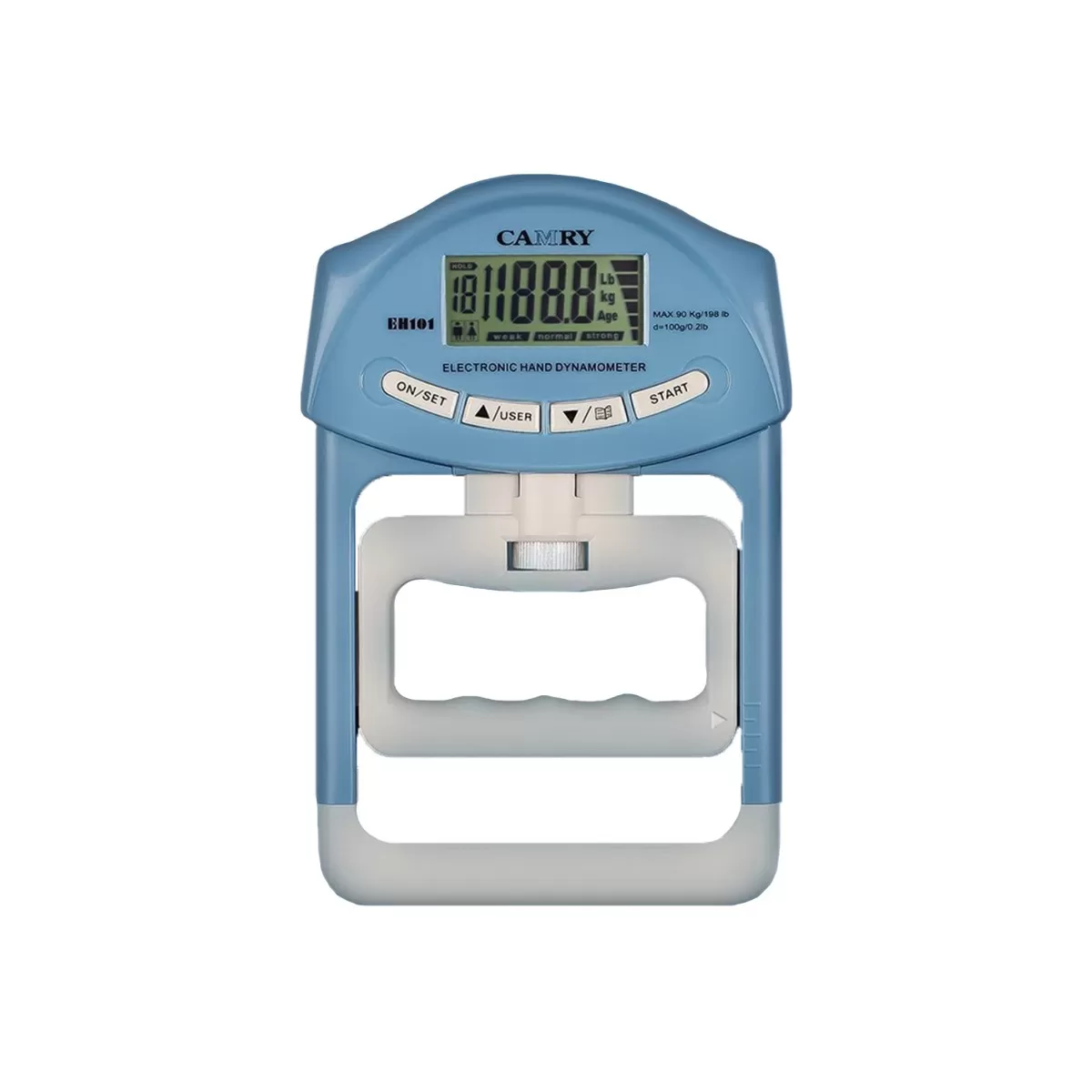 INF Elektronisk Handdynamometer Greppstyrketestare - Justerbar & Exakt Blå