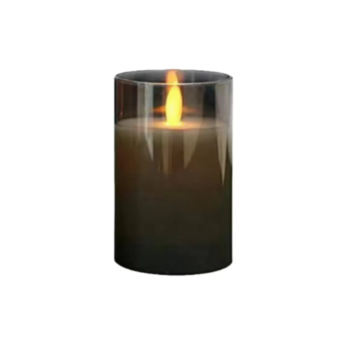 INF Rökgrå LED Elektronisk Ljuslykta med Fjärrkontroll & USB-Laddning (7,5x12,5cm)