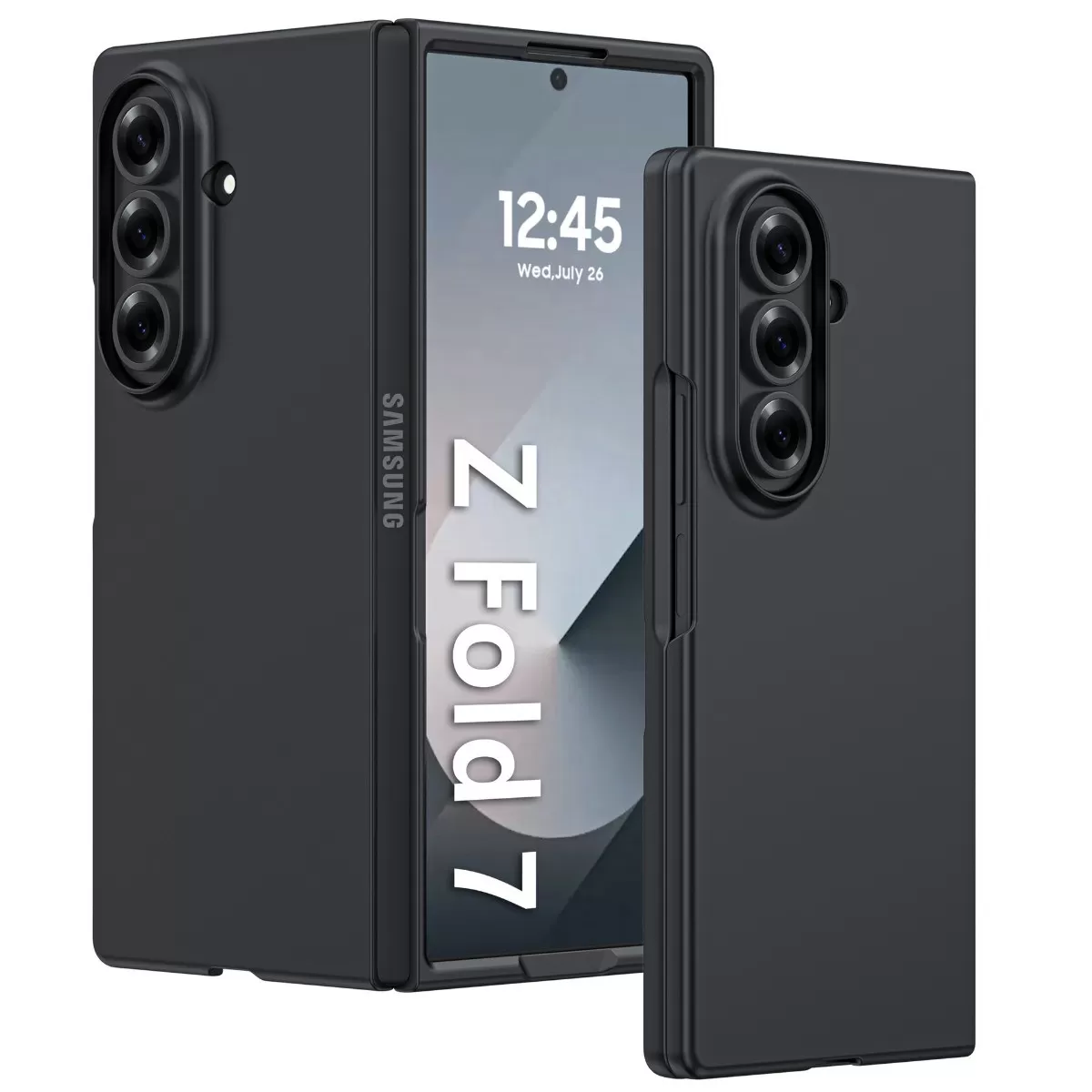 INF Svart PC-telefonfodral kompatibelt med Samsung Galaxy Z Fold7 - Fullständigt skydd & Bekvämt grepp