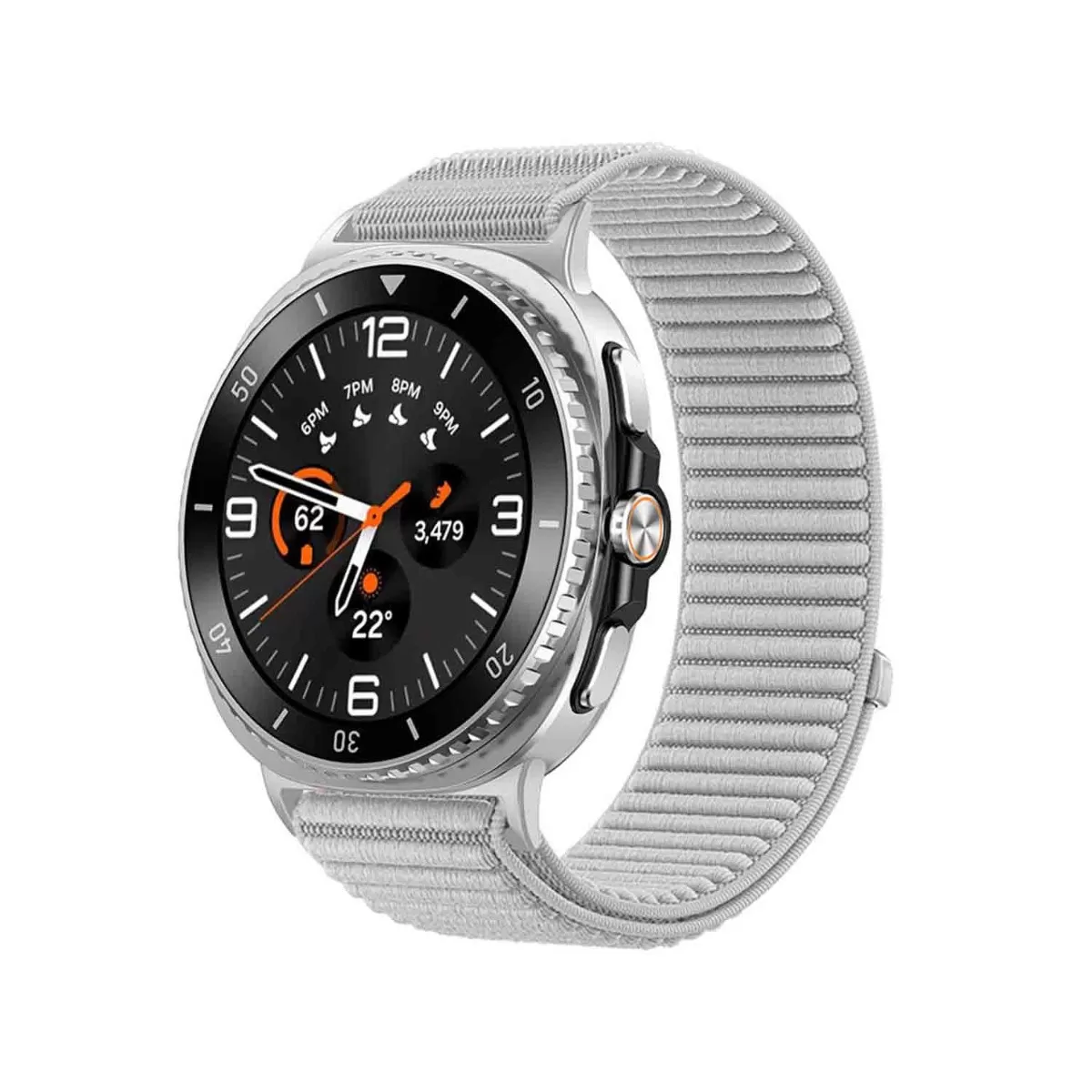 INF Nylonvävt Klockarmband kompatibelt med Samsung Galaxy Watch Ultra 1/2 - Vildmarksbergsmönster Grå