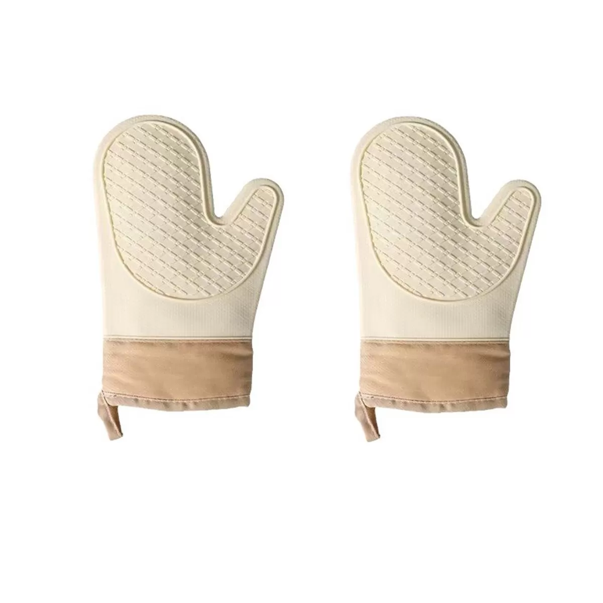 INF Honeycomb Silikon Grytvantar - Värmebeständiga Köksvantar, Set om 2 Beige