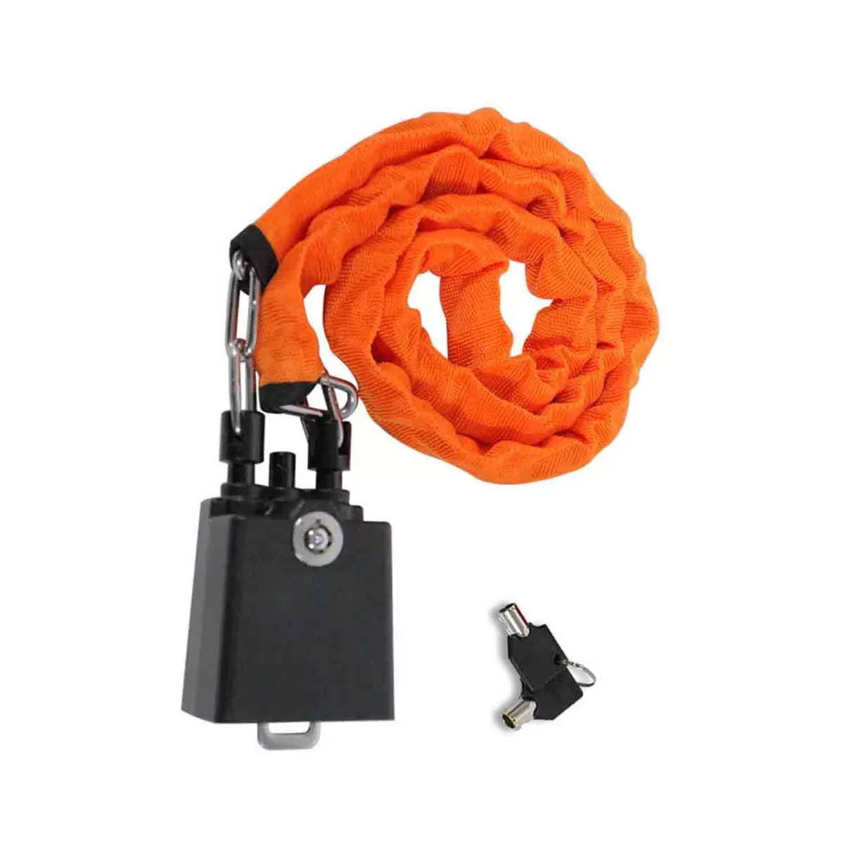 INF Kraftigt Rattlås med Stålkabel och Säkerhetsbältesspänne Orange