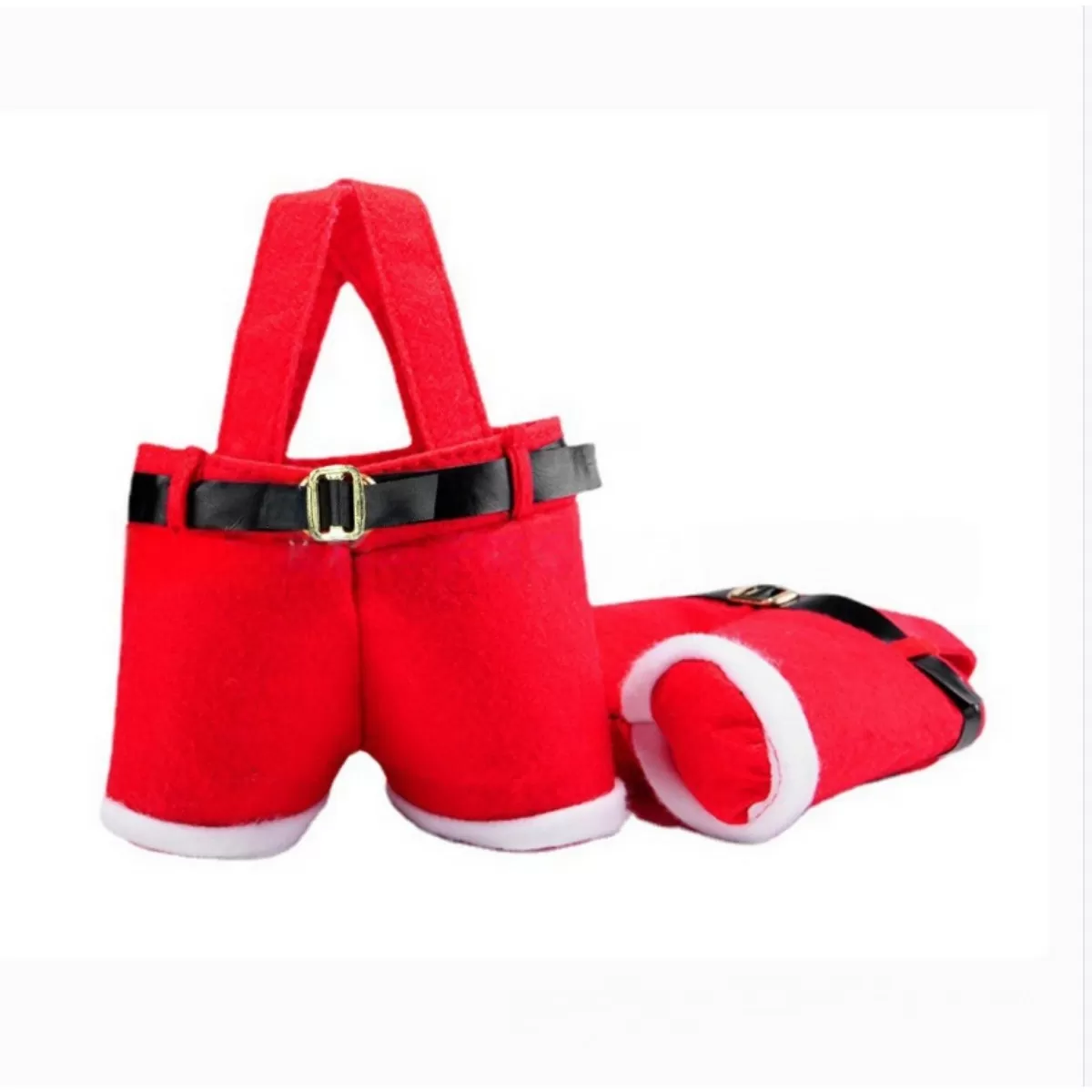 INF Tomtens Shorts Presentpåse - Festlig Julgodis & Vinflaskväska i Non-Woven M