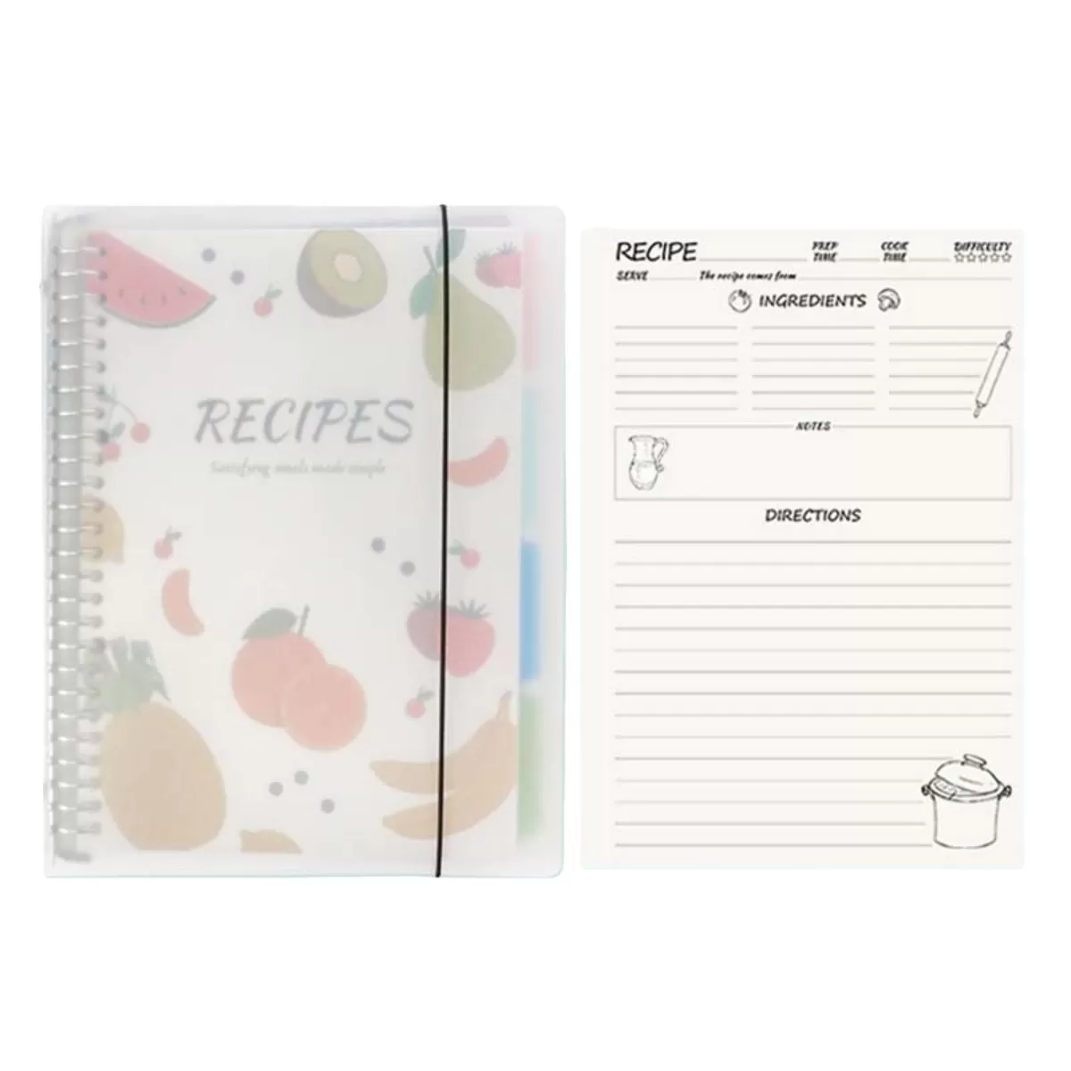 INF DIY Recept Journal - Tom Kokbokspärm för Hemlagning, 80 Ark