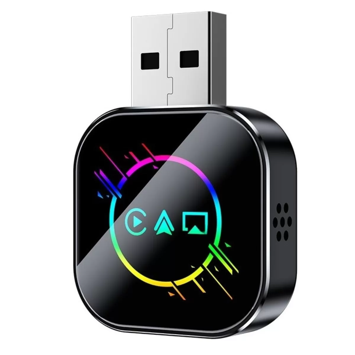 INF Trådlös CarPlay/Android Auto/Mirror Link Box Q1AS - Svart Meteor Streaming Färg Metall+Glas 3-i-1 Adapter
