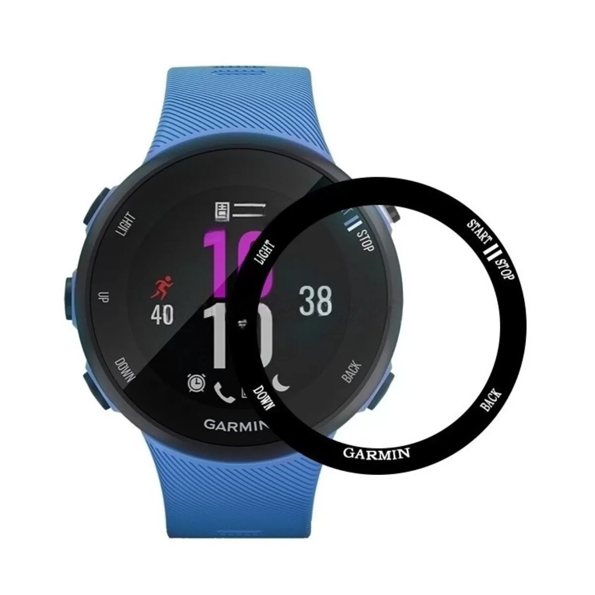 INF Kompositmaterial Full Glue Svart 2-Pack Skärmskydd Kompatibelt med Garmin Vivoactive 4S