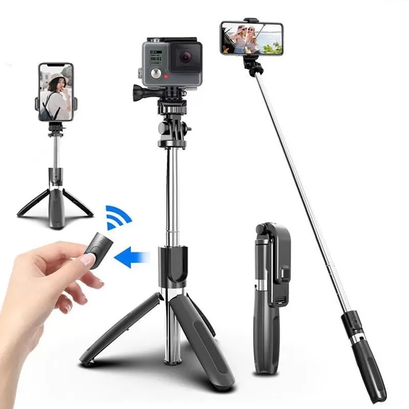 INF Selfiepinne/mobilstativ med fjärrkontroll Kamera- och Gopro-kompatibel