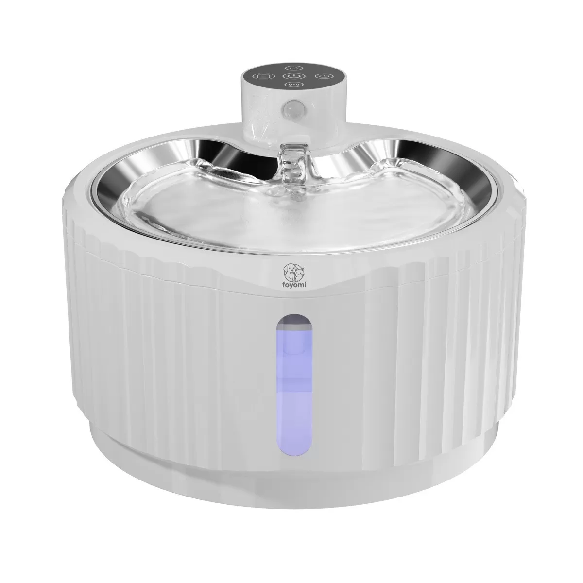 INF Smart Djur Vattenfontän - 2.8L Automatisk Katt Vattendispenser med Trådlös Laddning & Fyrdubbel Filtrering