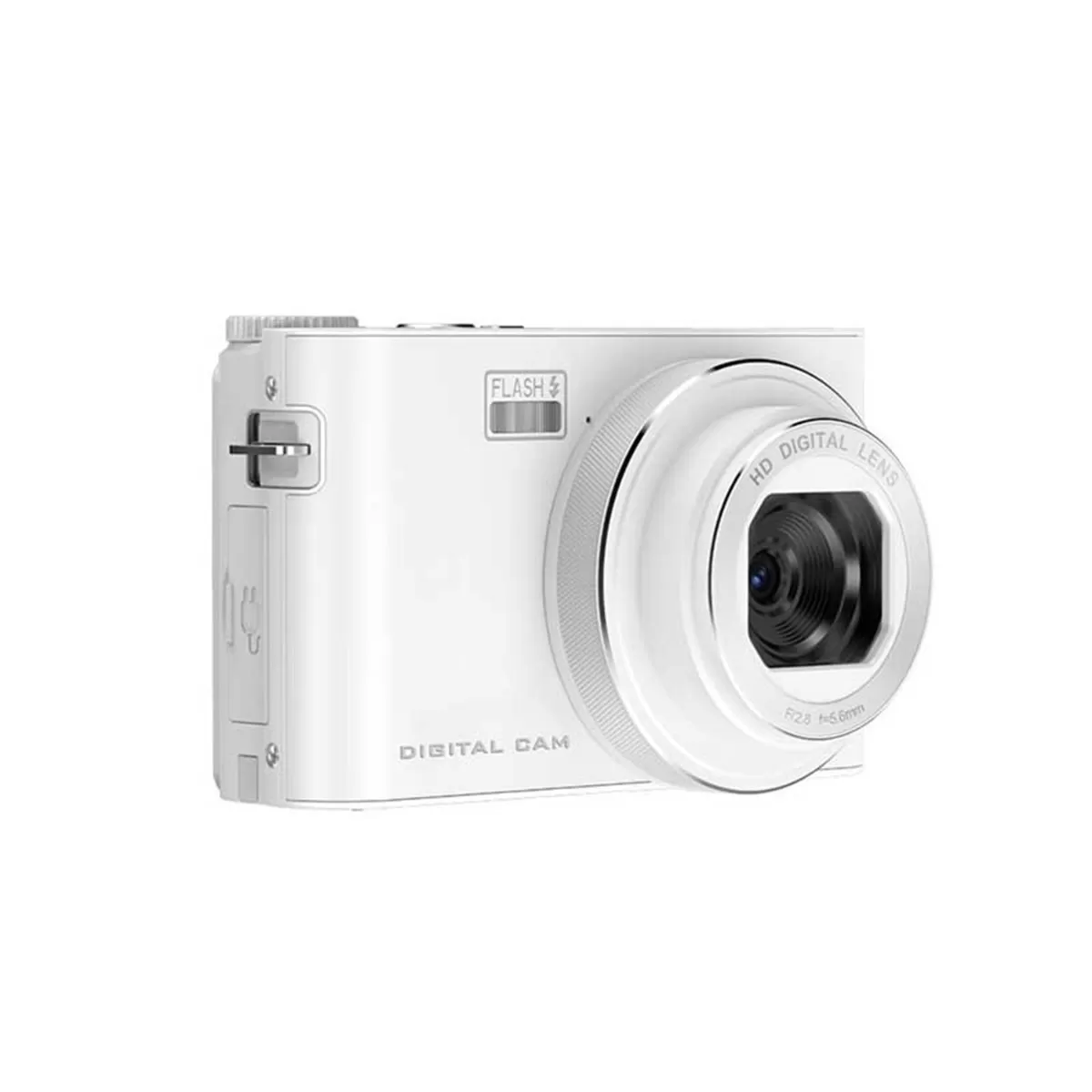 INF Vit 4K Digitalkamera med Touchscreen, MP3, 12MP och 4x Digital Zoom