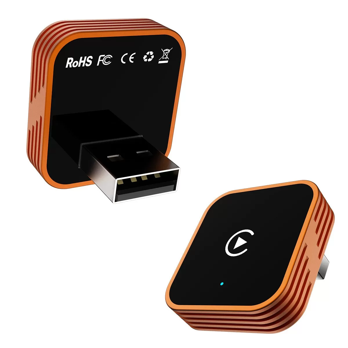 INF Orange Trådlös CarPlay-adapter - Kabelansluten till Trådlös CarPlay-dongel