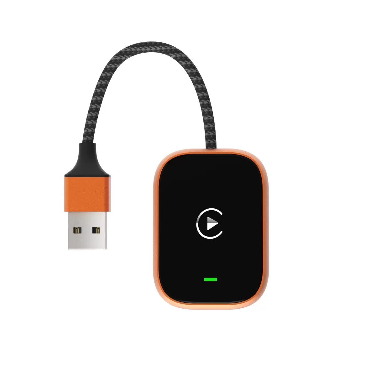 INF Trådlös CarPlay-adapter: Kabelansluten till trådlös CarPlay-omvandlare med Bluetooth 5.3 Orange