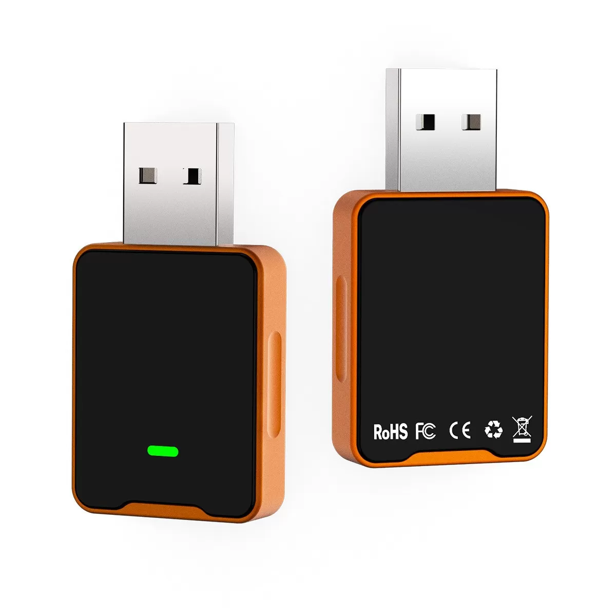 INF Trådlös CarPlay-adapter: Kabelansluten till trådlös konvertering, Bluetooth 5.3, iOS & Android-kompatibel Orange