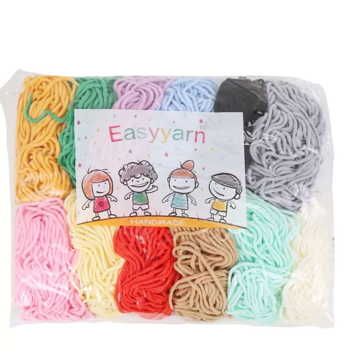 INF 12-Färgs Mjölkbomullsgarn - Mjukt & Mångsidigt DIY Stick- och Virkgarn