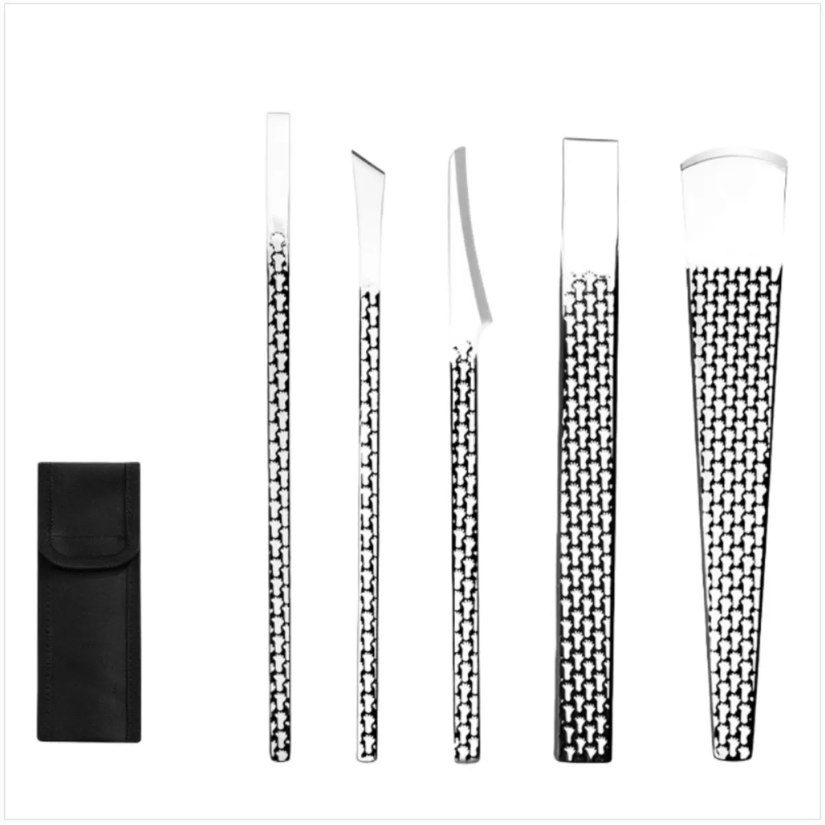 INF 5-Delars Fotvårdsknivset i Rostfritt Stål - Professionella Pedikyrverktyg för Förhårdnader, Liktornar och Inåtväxande