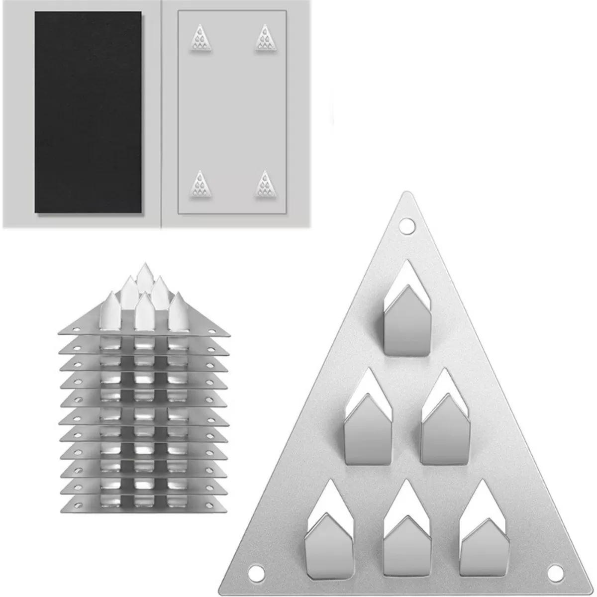 INF 12-pack Push-in Akustikpanelsmonteringsklämmor - Triangelformade Ljudisoleringsfästen