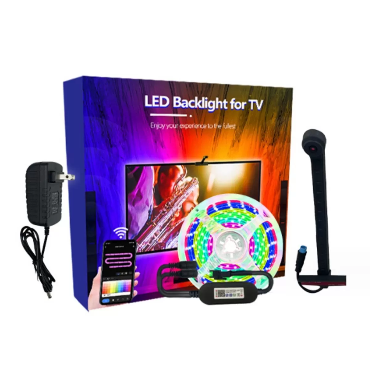 INF 5M TV LED-bakgrundsbelysning med kamera för 65-75 tums TV, USB-driven, Smart App-kontroll