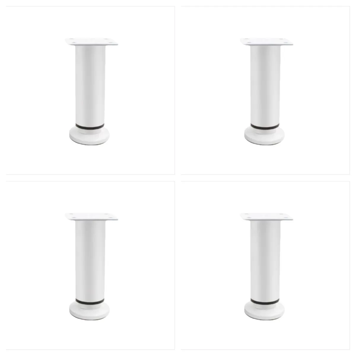 INF 120mm Justerbara Möbelben – Perfekt för Soffbord, Soffor och Skåp - 4-pack Vit