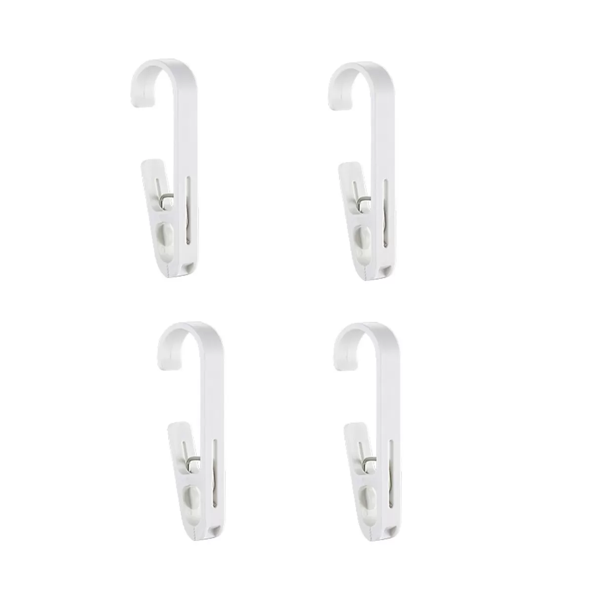 INF ABS Gardinkrokar - 4-pack: Mångsidiga clips för kök, badrum och studentrum Vit