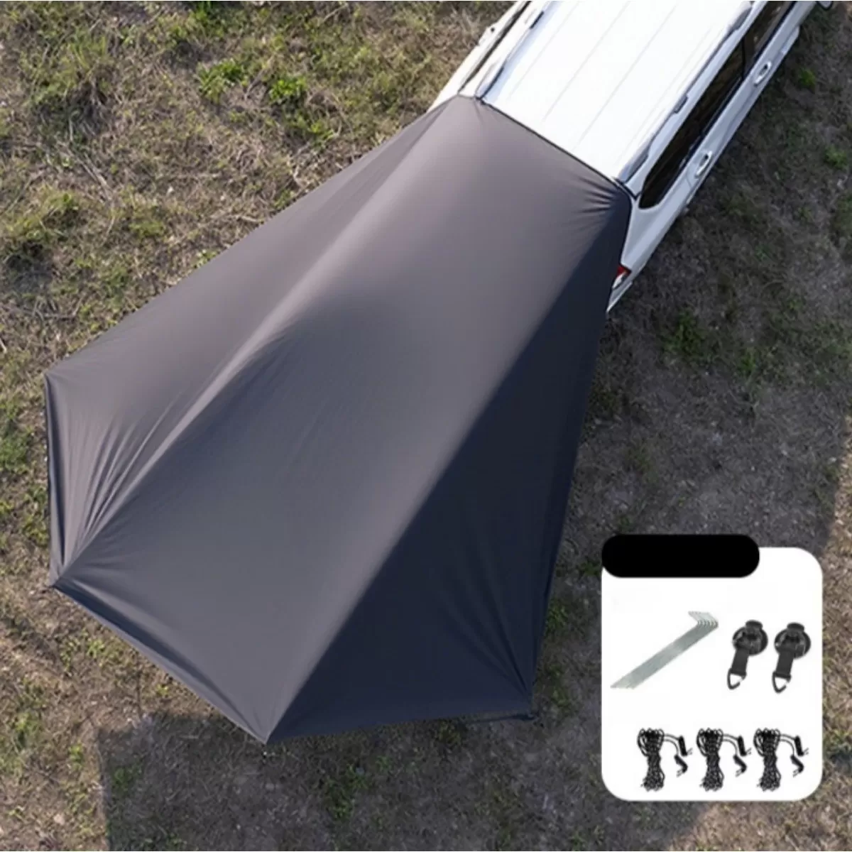 INF SUV Biltält Baklucka - Portabel Campingmarkis med Sugkoppar & Markpinnar