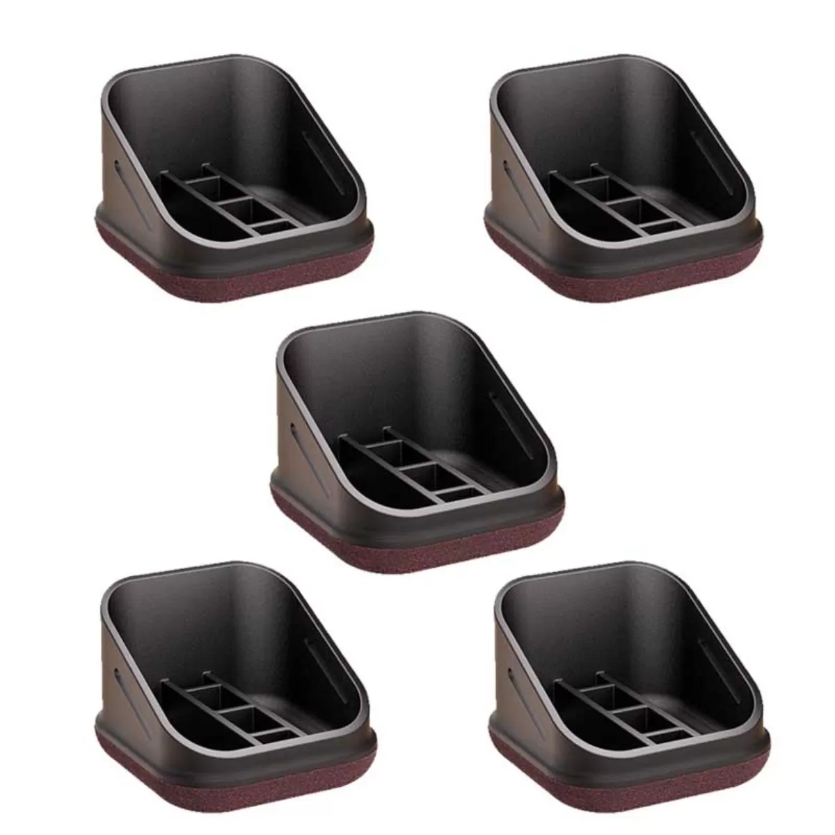 INF Svarta och bruna hjulstopp för stolar - Säkra dina kontorsstolshjul (5-pack)