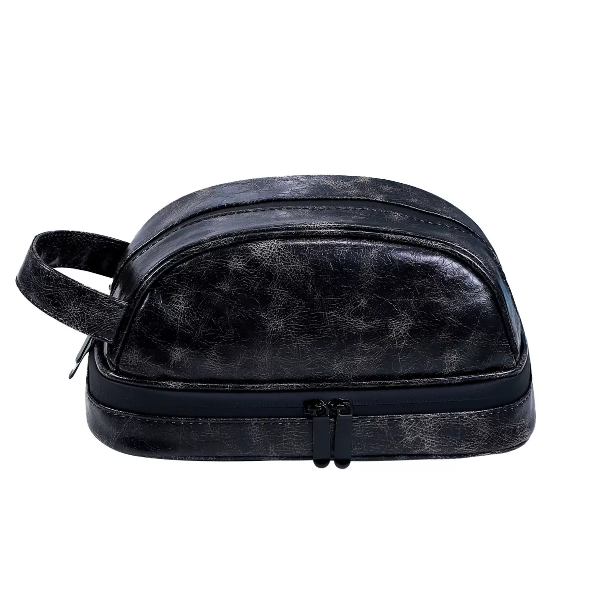 INF Svart PU Läder Necessär för Män - Stor Vattentät Tvättväska