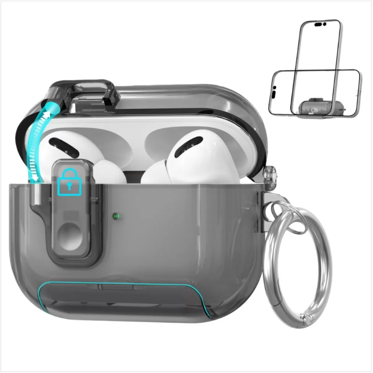 INF TPU Skyddsfodral Kompatibelt med AirPods Pro 3 - Stötsäkert, Vattentvättbart, med Ställ