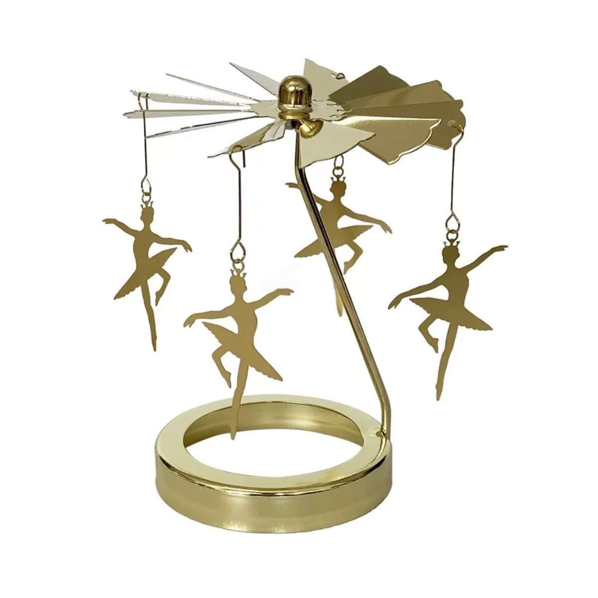 INF Gylden Roterande Ljushållare/Karusell/Aromaterapi Kreativ Prydnad med 6.3cm Baslock