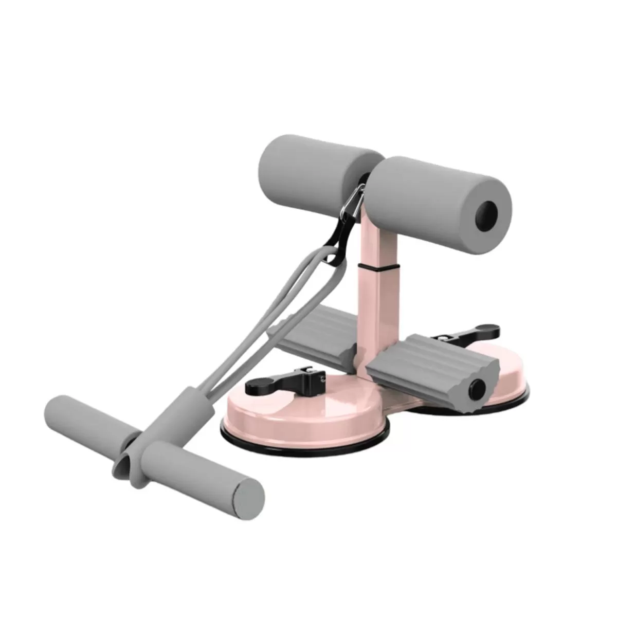 INF Motståndsband Ab Tränare med Dubbla Sugkoppar - Kärnförstärkning & Hemmaträning Rosa+grå