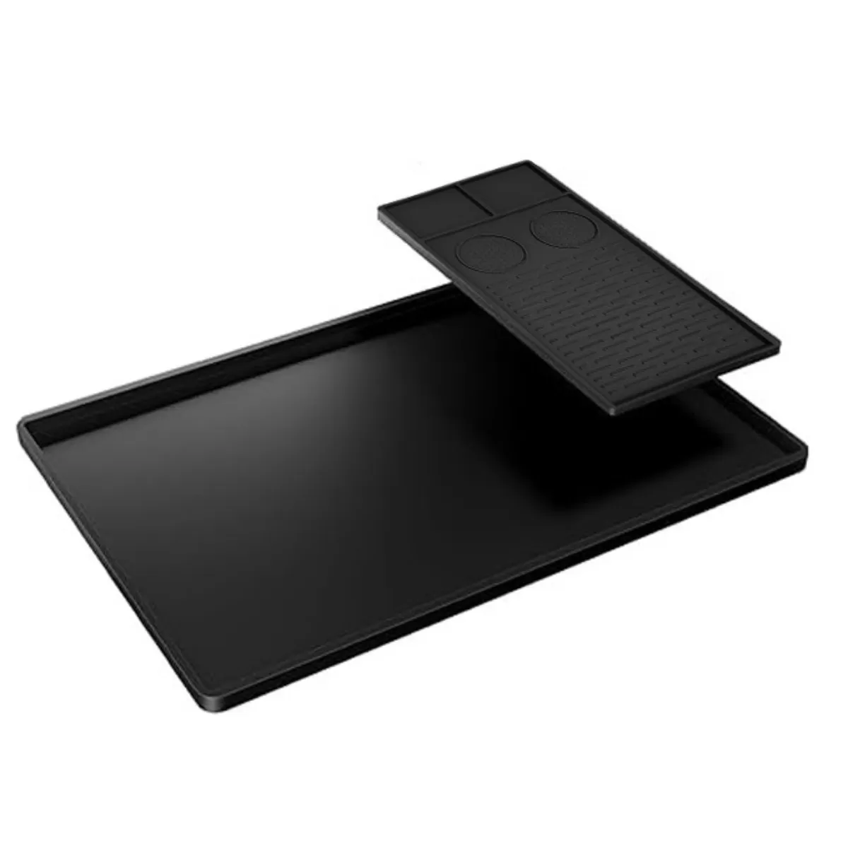 INF Silikon Kaffemaskin Barmatta Kaffeböna Tjock Pad 61x40.5x1.1cm - 600g Svart