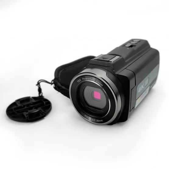 INF Videokamera 4K UHD/48MP/16x zoom/vidvinkelobjektiv/32GB kort/mikrofon
