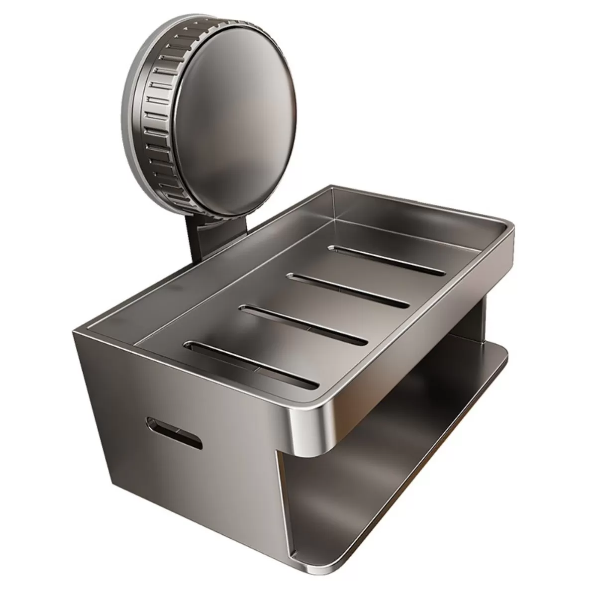 INF Sugpropp Tvålhållare med Sidokrok - Badrumsorganisatör i Rymdaluminium