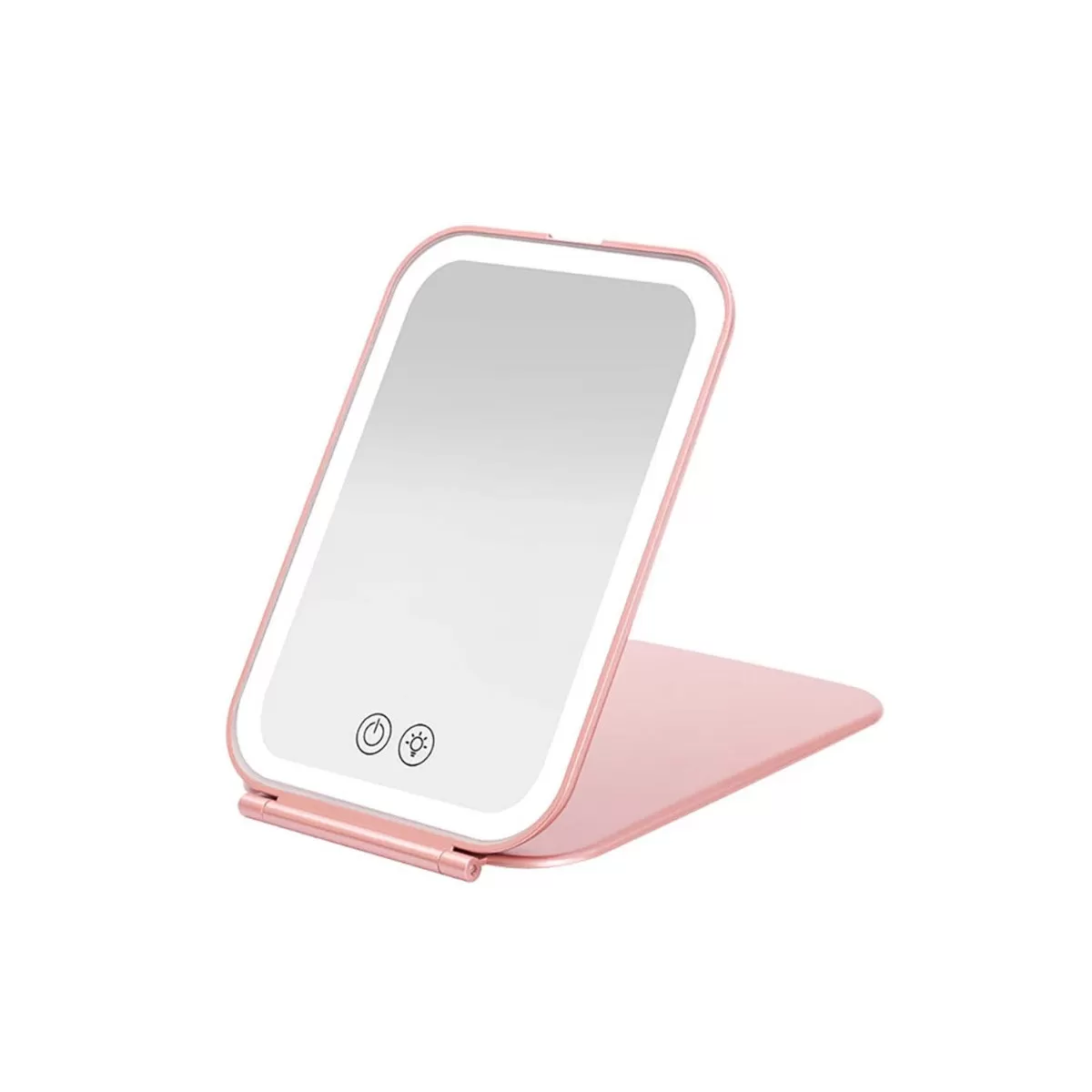 INF LED Sminkspegel: Portabel, Vikbar, Uppladdningsbar Kosmetisk Spegel med Touchkontroll och Dimbar Ljus Rose guld