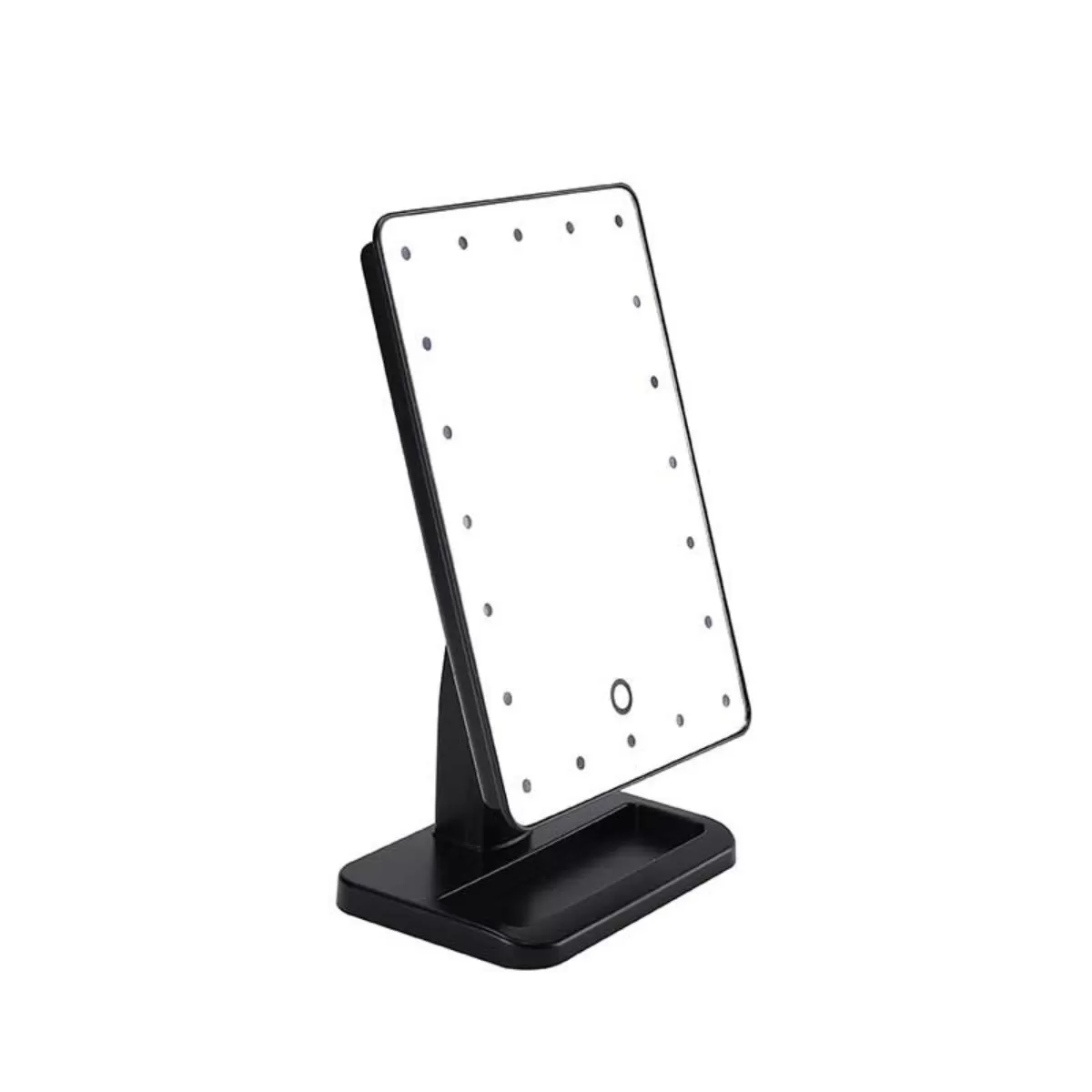 INF LED Sminkspegel för Bord med Touchsensor och 360° Rotation - 20 LED-lampor Svart