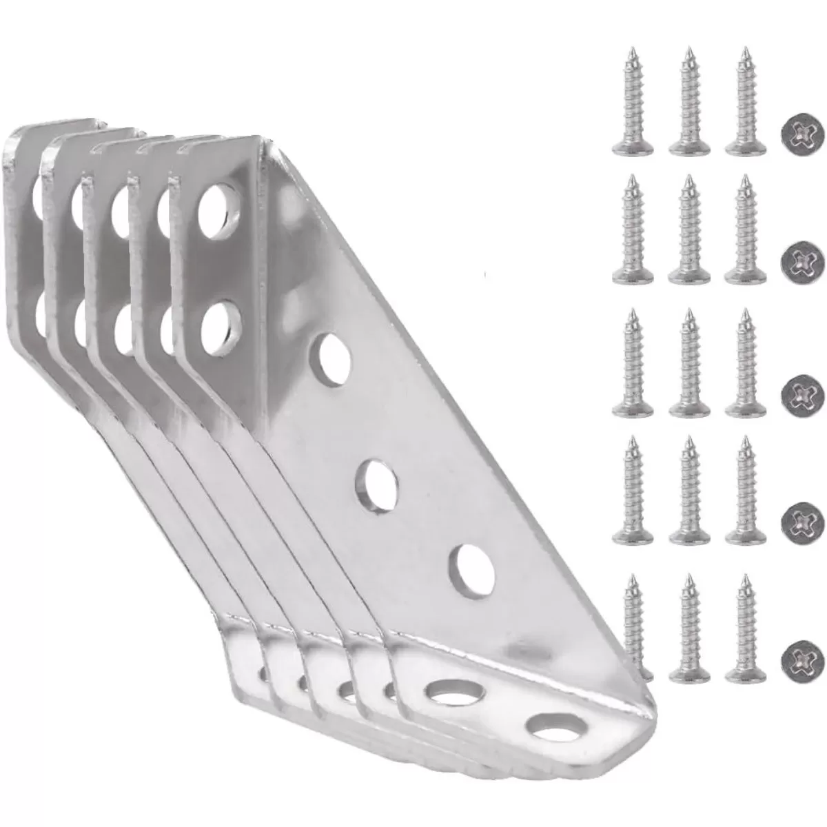 INF Multifunktionellt hörnfäste (10-pack) - Medium storlek, 1,4 mm tjockt, med 6 skruvar vardera