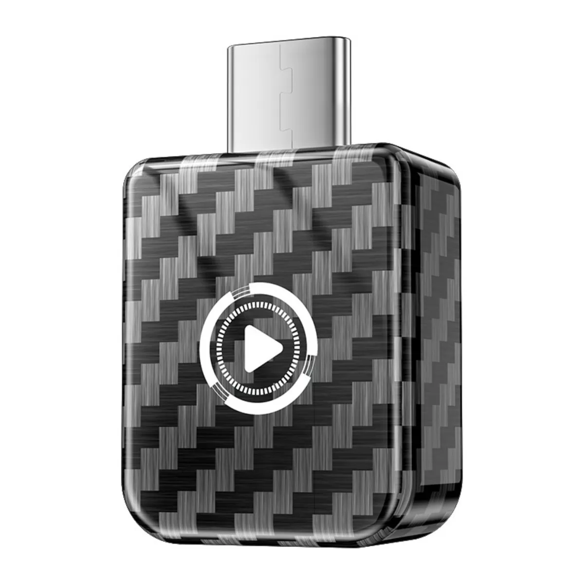 INF Smart Carplay Android Auto Trådlös Adapter - Kolfiberstil, USB-C Plug & Play