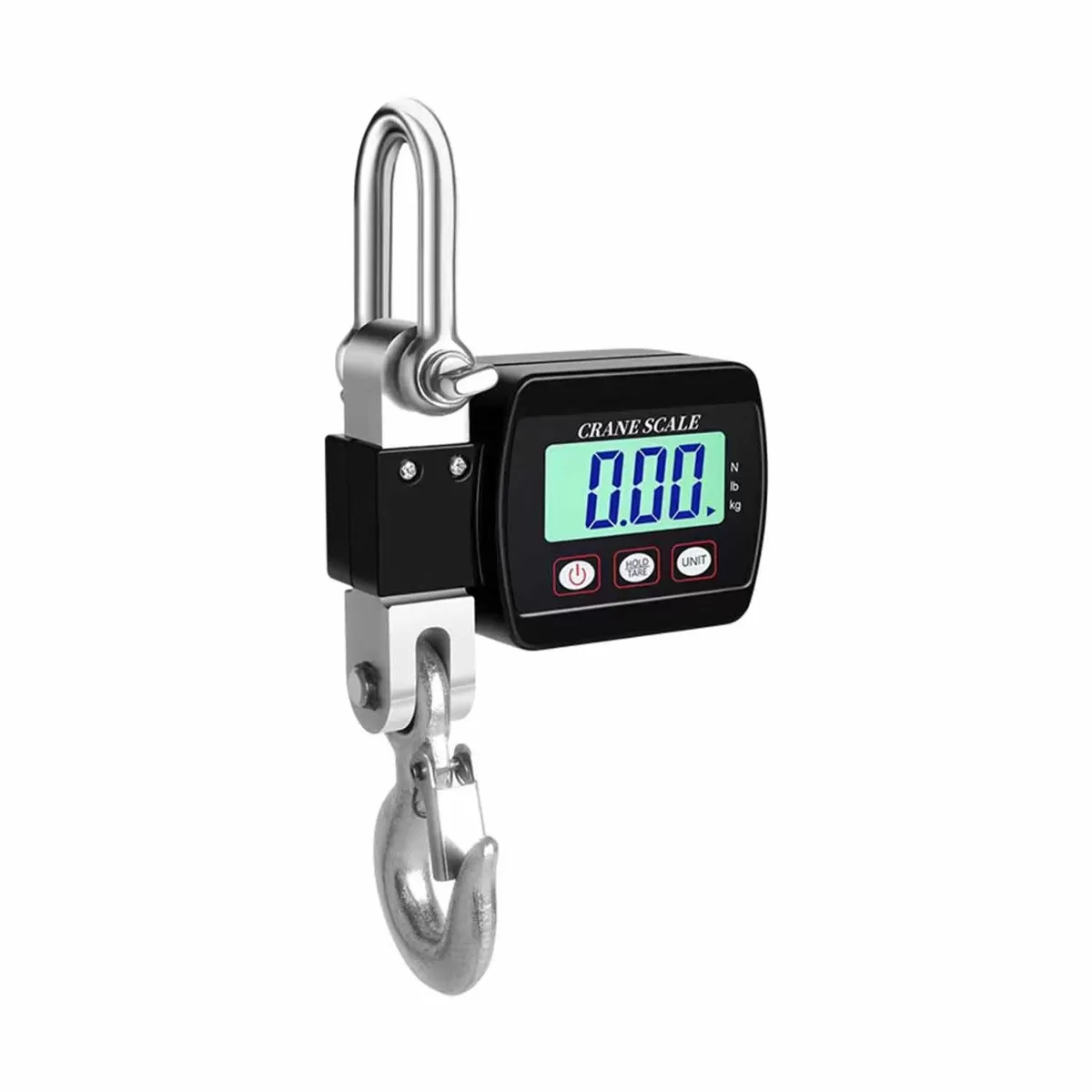 INF 500 kg Digital Kranvåg - Kraftig, Bärbar Hängvåg med LCD-skärm Svart