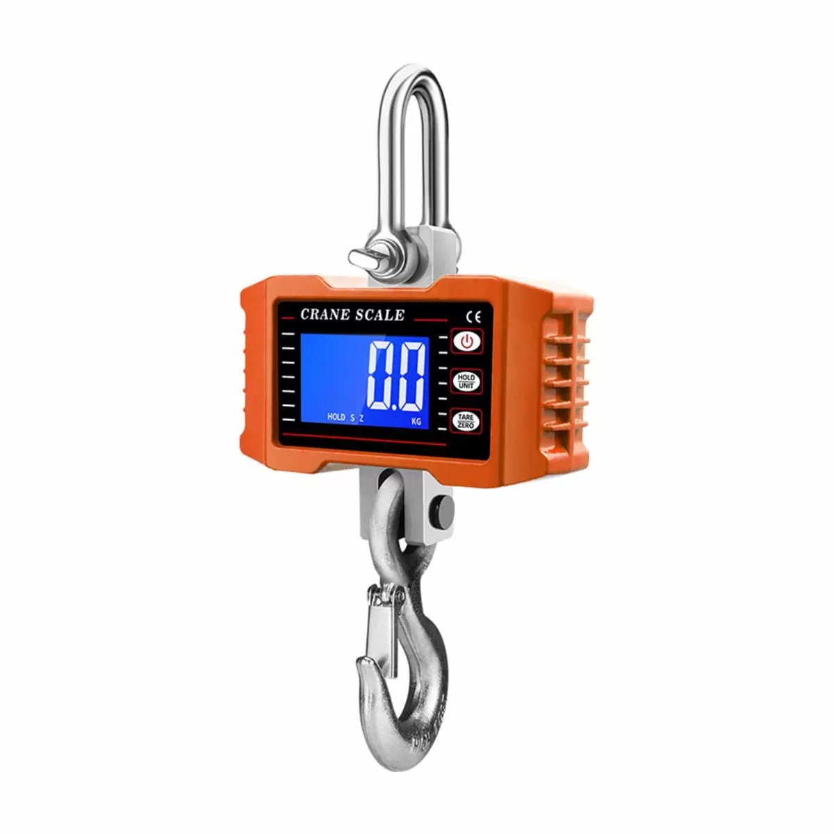 INF 1500 kg elektronisk kranvåg med LCD-display – batteridriven Orange