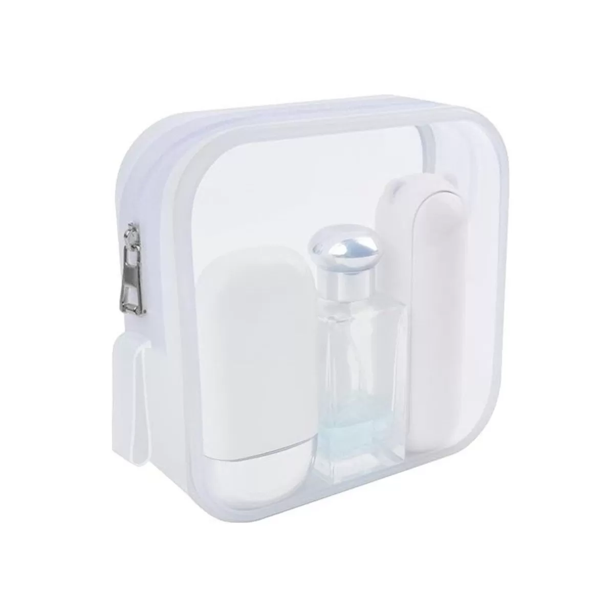 INF Vit Silikon Sminkväska - Portabel Kosmetikorganisatör för Resor