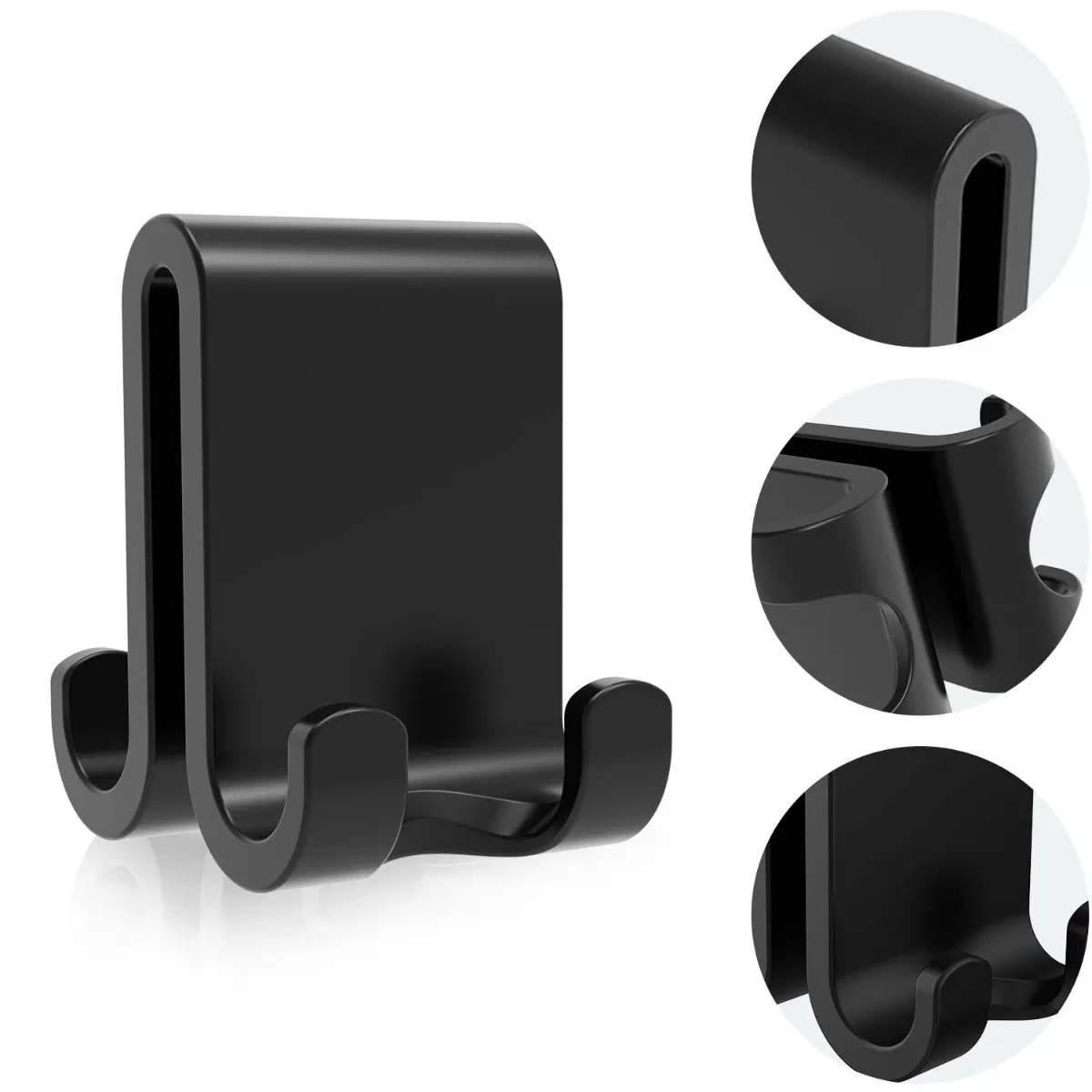 INF Svart Silikon Duschglasdörrkrok - Ingen Borrning Krävs