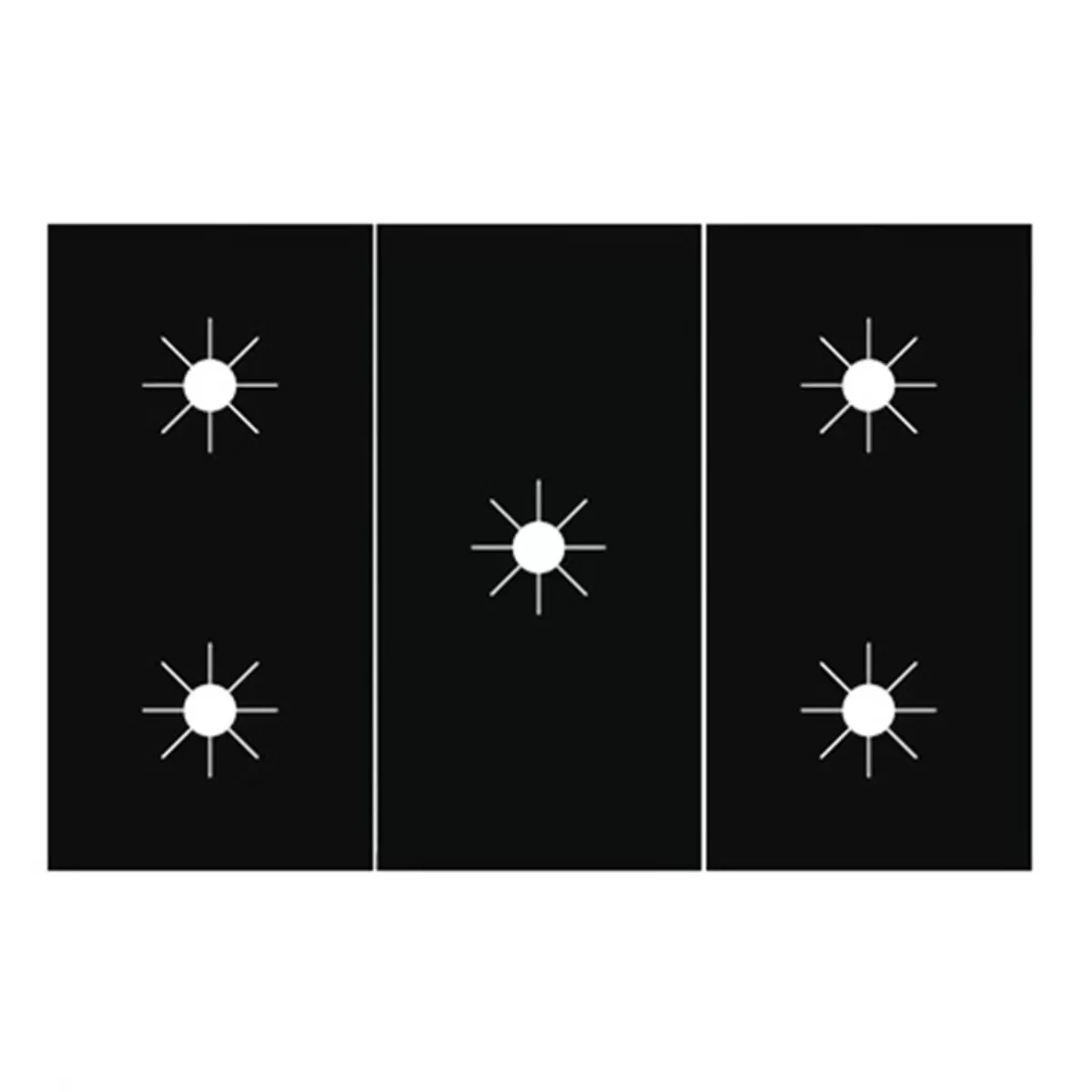 INF Teflon Spisskyddsmatta med Fem Hål – 538x270x0,2mm Svart (3 Delar)