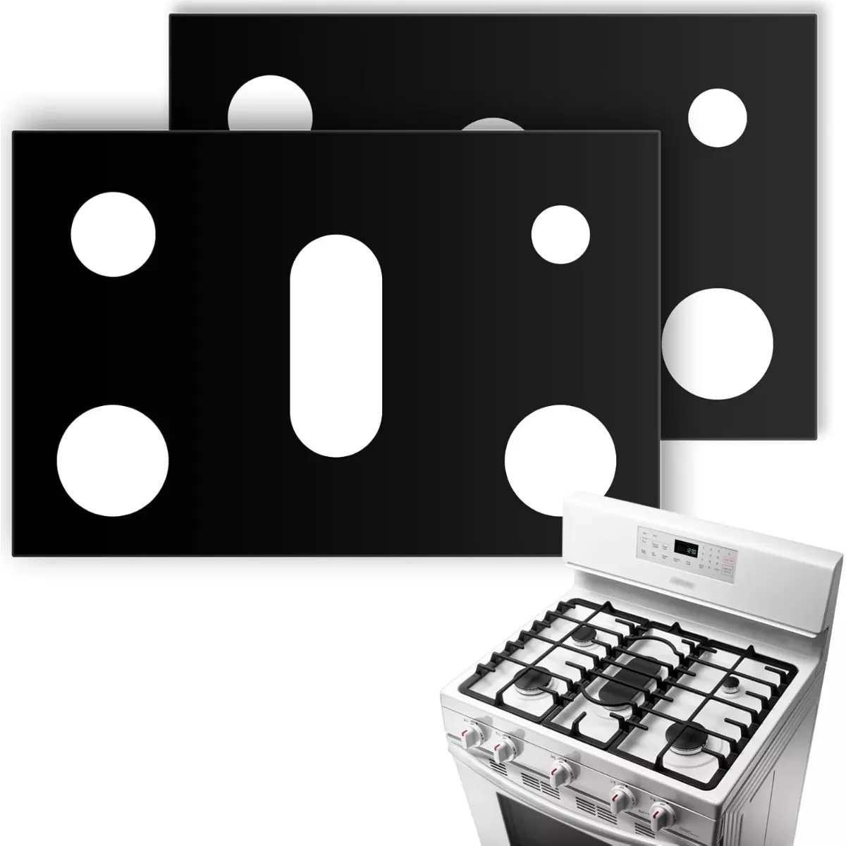 INF Femhåls Teflon Spisskydd 620x415x0,2mm Svart (2 st) - Non-Stick & Värmebeständig