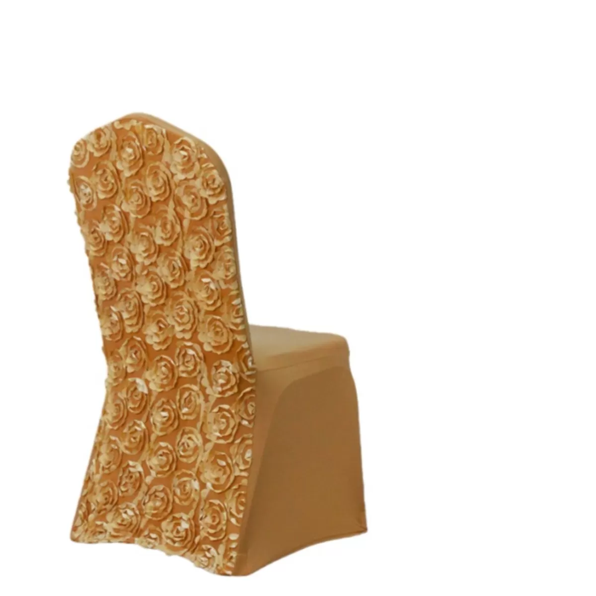 INF Elegant Ros Stolskydd - Spandex, Elastiskt, för Bröllop, Bankett och Eventdekoration Guld