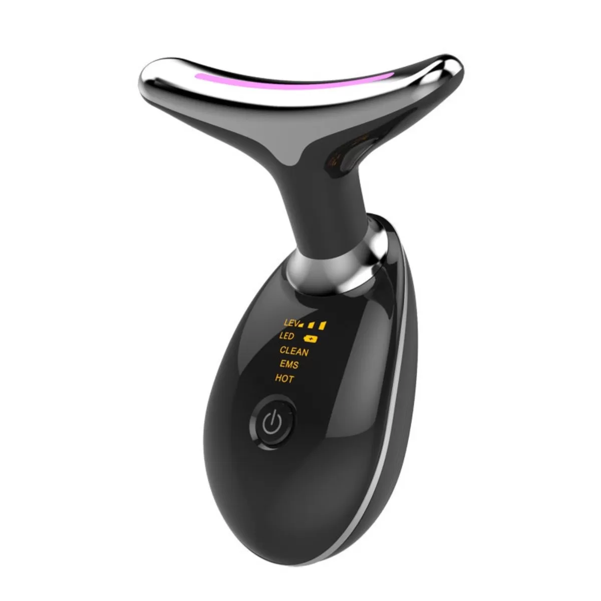 INF 3-färgs LED Ljusterapi Nackmassager med EMS, Jonisk och Sonisk Vibration Svart